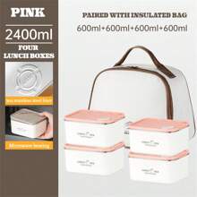 Juego de fiambrera de acero inoxidable 304 con bolsa aislante, diseño sencillo, adecuado para el almuerzo en el trabajo/escuela, cafetería, almacenamiento de alimentos en el refrigerador, apto para lavavajillas, útiles escolares