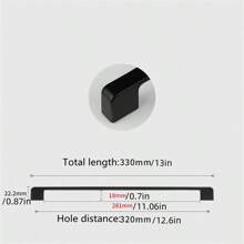 2pcs modern minimalist American style extended aluminum alloy surface painted black handle cabinet, wardrobe, shoe cabinet, bedside cabinet, storage cabinet, wine cabinet, drawer cabinet, door handle, furniture hardware accessories