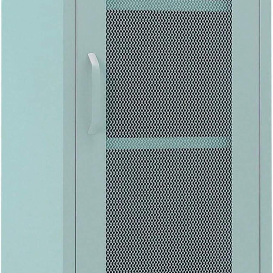 With Mesh Doors - 42'' Tall Narrow Organizer Tower, Compact Freestanding Cabinet, Versatile Utility Storage For Home, Office, Bedroom, Or Kitchen, Durable And Modern Design