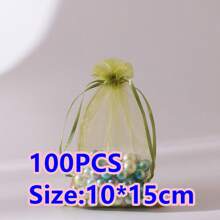 10/50/100pcs Medium Size: 10*15cm Organza Gift Packaging Bags, Wedding Candy Bags, Wedding Favor Bags, Gift Packaging Supplies, Organza Bags For Wedding & Celebration Gift Packaging - Multicolor - View 19