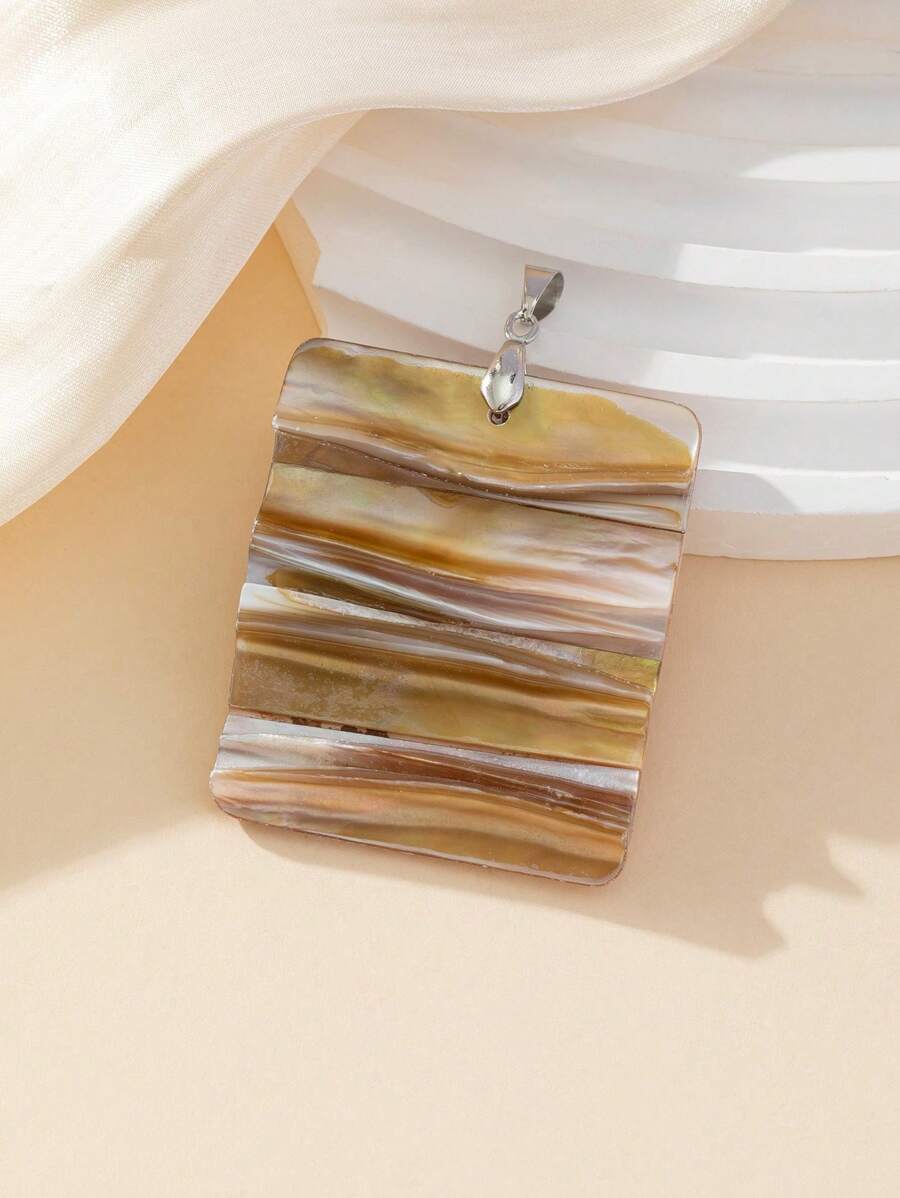 1pc Natural Shell Root Handmade Seashell DIY Jewelry Pendant, Suitable For Necklace Decoration