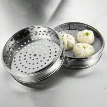 Stainless Steel Steamer Milk Pot Kitchen Grid Round Food Steaming Basket Cooking Tool Double Ear Anti-Scald Handle Steam Cooker