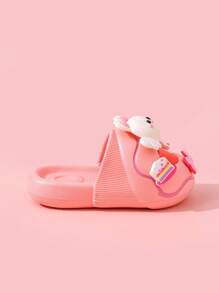 Lindas zapatillas para interiores y exteriores de verano con estampado de conejo antideslizante y de dibujos animados para niñas