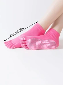 1 par de calcetines de yoga de dedo separado, con punta y talón abiertos, profesionales, con atmósfera difuminada para mujeres que practican yoga avanzado, calcetines de dedo altamente atractivos