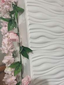 NKEN Panouri de perete 3D artistice cu model liniar. 29,4 x 29,4 cm, alb mat/negru. Material, inodor, ușor, ușor de instalat, rezistent la foc, impermeabil și la umezeală, potrivit pentru decorarea pereților în case, camere, băi, dormitoare și camere de zi. Ziua Mamei.