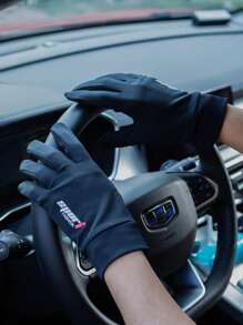 1 Pair Men's Thin Two-Finger Glove, UV Protection, For Cycling, Driving, Fishing, Outdoor Activities In Summer