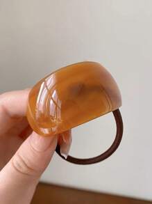 1 件女士椭圆形醋酸纤维发圈，优雅时尚发饰，适合马尾辫、发髻、日常佩戴，秋冬发带马尾辫固定器发圈橡皮筋发圈发绳弹性发圈，发球