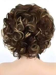 8-calowa krótka peruka Bob Curly z grzywką, peruka z ludzkich włosów Pixie Cut, sprężyste , do noszenia przez kobiety, brazylijskie włosy, bez koronki, peruka z przodu wykonana maszynowo, 8 cali