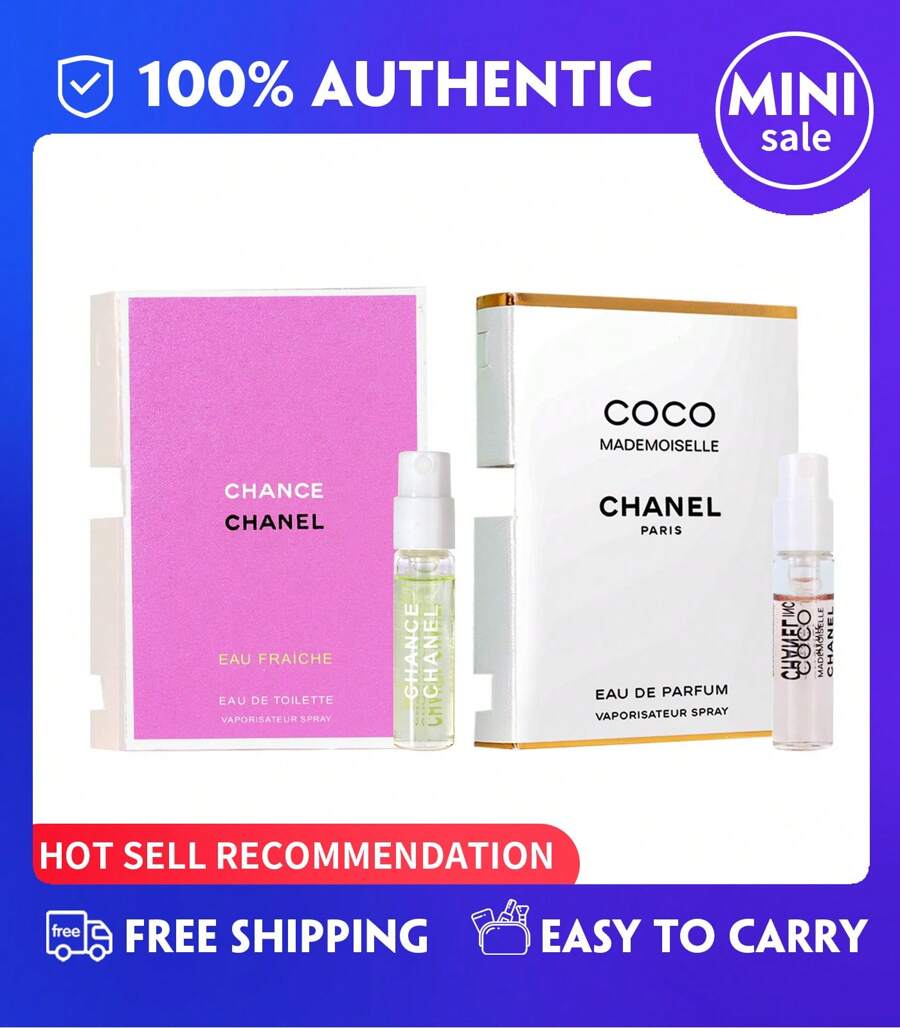 Chance Travel Assembly ,Eau Fraiche Edt Perfume For Women Green Encounter ,Coco Mademoiselle Eau De Parfum (1.5ml/0.05 Fl Oz)Travel Mini - Sự kết hợp Green Encounter + Miss Coco - Xem 1