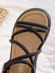 1 Pair Kids Soft Outdoor Summer Beach Sandals - Black - View 6