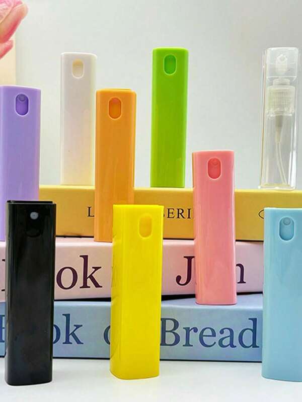 1pc 10ml Macaron Color Spray Bottle, Solid Color Travel Outdoor Toner, Mosquito Repellent, Mouthwash Refillable Alcohol Mini Spray Bottle Bathroom Decor Summer Back To School