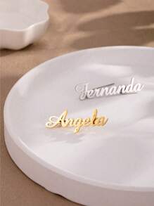 1pc Customized Name Brooch Pin, Personalized Stainless Steel Lapel Pin With Tag, Suitable For Business Style, Fit For Bridesmaid Gift, Birthday, Christmas, Father's Day And Girlfriend, ,Engraved,Stainless,Colorful,Cute,Adorable,Funny,Kawaii,Y2K,Stylish,Unisex,Casual,Custom,Personalized,Unique,Customized,Ideal Gifts For Him,Ideal Gifts For Her,Her,Boyfriend,Girlfriend,Family,Friends,School Supplies,Back To School,For Office,For School,For Classroom,For Teacher Gifts,For University,For Colleague,For Dorm Rooms,For Teacher,For Boys And Girls,For Teenagers,Junior High School Students,Middle School Students,High School Senior High School Students,College Students,University Students,Freshman,Sophomore,Underclassmen