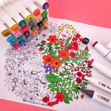 120 Colores Marcadores de doble punta, suministros de arte para estudiantes Marcadores de acuarela, Pinceles de dibujo de arte fino a base de aceite, Bolígrafos para pintar graffiti y bocetos, Lápices de colores de doble punta a base de agua, de vuelta a la escuela