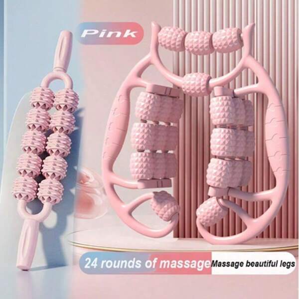 24 rouleaux Masseur de jambes - 10 rouleaux doubles extra larges, massage double, appareil amincissant les jambes par roulage - pince circulaire pour mollets et cuisses pour détendre les muscles - bâton de massage, accessoire de yoga, rouleau de jambe pour relaxation, pince de cuisse, bâton de massage pour relaxation musculaire, équipement dédié à l'étirement musculaire, équipement de détente musculaire