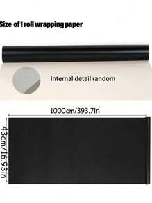 1 Roll Matte Metallic Finish Wrapping Paper, Solid Black Color Suitable For Halloween, Weddings, Valentine's Day, Birthdays, Christmas, DIY Bouquets, Metallic Christmas Gifts, DIY Christmas Decorations, Solid Patterns, Matte Wrapping Paper, Halloween, Thanksgiving, Autumn, Winter - Black - View 11