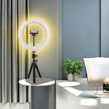 1 个自拍灯、8 英寸自拍环形灯、三脚架和灵活手机支架、可调光 LED 灯座，适合生日/复活节/总统日/男孩/女孩的礼物 - 彩色 - 查看 7