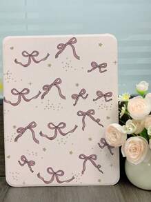 1 Pc Pink Bow 720 Swivel Tablet Case, Ipad 10 Case (With Pen Slot), Clear Crystal Back Cover, Sleep/Wake Support Compatible With Apple IPad Mini 6/7, 9.7/10.2/10.5 Inches, Air 4/5/6, 10th Gen, 10.9 Inches, Pro 11 Inches, Air 11 (M2), Air 13 And Pro 11 (M4), HW, XM. - Multicolor - View 5