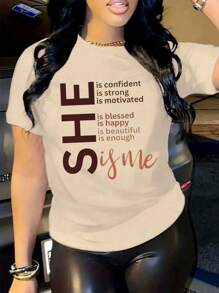 Black Queen Afro Dripping Art 女士加大码休闲 T 恤 - 米色 - 查看 1