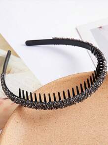 1/4 piezas Aro para el cabello vintage con brillo y rhinestones, diadema antideslizante, diadema para el flequillo, accesorios para el cabello para mujeres