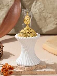 1 件装树脂香座，阿拉伯风格，带金盖香炉，装饰香座，适用于家庭、房间、派对和节日装饰 - 彩色 - 查看 9