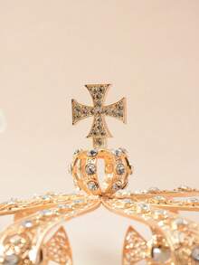 1pc Patterned Zinc Alloy Bohemian Bride Crown, Wedding Tiara Headdress For Women Adult Birthday Party - Gold - View 2