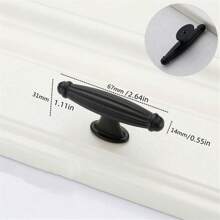 1pc/2pcs  Black Modern Minimalist Aluminum Alloy Hollow Door Handle Cabinet Wardrobe Bedside Table TV Cabinet Drawer Door Handle Furniture Hardware Accessories