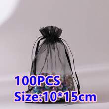 10/50/100pcs Medium Size: 10*15cm Organza Gift Packaging Bags, Wedding Candy Bags, Wedding Favor Bags, Gift Packaging Supplies, Organza Bags For Wedding & Celebration Gift Packaging - Multicolor - View 13