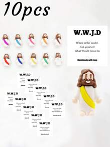 5/1 PVC Siliconen Materiaal Mini Jezus Beeld Paasdecoratie Ornament, Emotionele Ondersteuning, Emotionele Aanmoediging Cadeau Zak Knuffel Kaart, Een Beetje Dichtbij Van Mij Naar Jou, Gevuld Met Heel Veel Liefde En Dikke Knuffels Ook! Hou Heel Veel Van Jou, Jezus Zegen Je