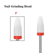 5件套专业陶瓷美甲钻头套装，无异味美甲修脚工具，适用于电动打磨机 - 彩色 - 查看 5
