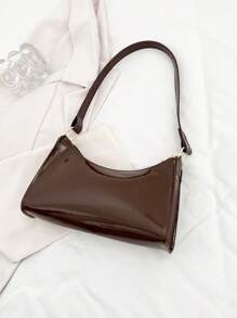 Solid Color Embossed Geometric Shoulder Bag, Zipper Underarm Women's Shoulder Bag, Fashion Retro Zipper Bag, Casual Waterproof Handbag For Teen Girls, Women, College Students, Rookies & White-Collar Workers, Perfect For Office, Work, Business, Commute, Best Work Bag For Women, Vintage Bag For Women