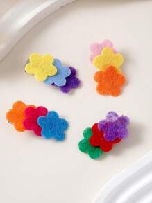 Set de 6 pasadores de pelo con diseños de dopamina, estrella, pentagrama, corazón y flor, accesorios de pelo de princesa simples y lindos, adecuados para uso diario para recoger y decorar el cabello