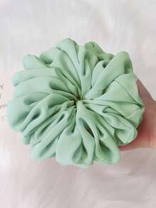 1pc Solid Color Chiffon Lining Scrunchie Hair Tie