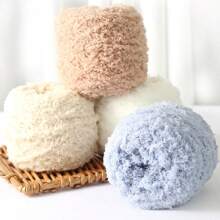 1 件 100 克珊瑚绒纱蓬松纱柔软雪尼尔纱珊瑚绒毛巾线用于围巾毛巾娃娃毛衣针织钩针纱手工 DIY 材料钩针爱好者、母亲节礼物、生日装饰