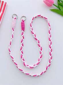 1 件带夹子的编织腕带挂绳，可调节双色编织带，适用于手机、手提包或背包 - 彩色 - 查看 13