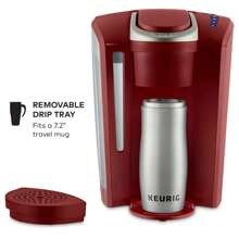 K-Select Single-Serve Pod Coffee Maker With 12oz Brew Size, Strength Control, Matte Black - Red - View 3