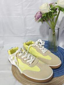 软底芭蕾舞复古运动鞋，户外百搭透气休闲运动通勤舒适滑板鞋 - 黃色 - 查看 2