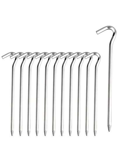 4/8/12 pezzi Chiodo da tenda - Picchetto da tenda in alluminio con gancio - Chiodo esagonale da 7 pollici per tende da giardino, campeggio, utilizzato per tende da campeggio, gazebo