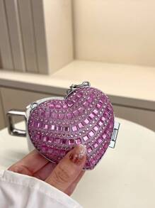 1PC Girls Mini Messenger Bag, Fashion Diamond Handmade Bag Messenger Bag New European And American Retro Popular Lipstick Bag Love Messenger Bag, Suitable For Middle School Students And Teenagers, Going Out Shopping, Travel Daily Match, Suitable For Shopping Daily Use. - Multicolor - View 7