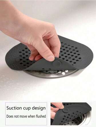 1pc/4pcs Silicone Hair Catcher For Shower Drains, Easy Clean With Suction Cups, Perfect For Bathroom & Kitchen Sinks Home Bathroom Decor Fall Decor Back To School