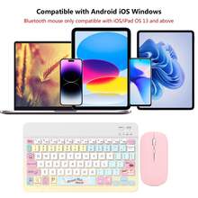 Bộ bàn phím và chuột Bluetooth, bàn phím không dây di động (150mAh) Bộ chuột tương thích với máy tính bảng tương thích với tương thích với iPad tương thích với IOS 13 trở lên Điện thoại thông minh Android Windows - món tráng miệng - Xem 2