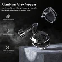 Motorcycle Windshield Clip For GoPro 13,Motorcycle Windshield Camera Clamp, Aluminum Alloy GoPro Mount For GoPro Hero 13/12/11/10/9 - Black - View 3