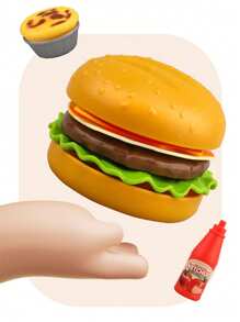 80 件/60 件/40 件逼真食物汉堡、薯条、披萨套装、厨房烹饪角色扮演玩具、配件丰富、手眼协调、亲子互动、生日礼物 - 彩色 - 查看 7