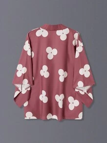 日式薄外套动漫角色扮演配饰凤凰心形图案可爱和服长袍，洛丽塔日式浴衣罩衫和服，短袖披肩斗篷，韩国传统节日，动漫人物，夏季罩衫休闲轻便大衣