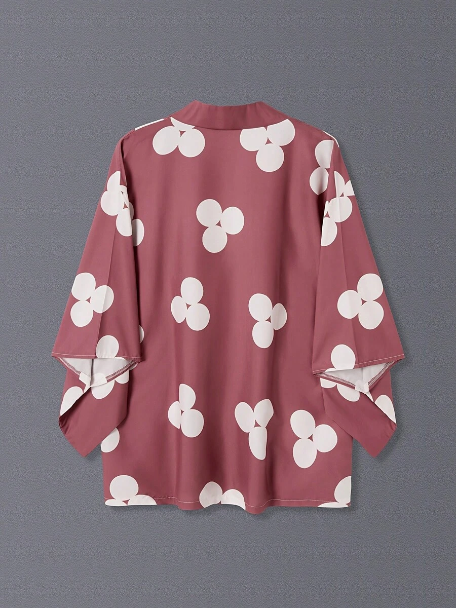 日式薄外套动漫角色扮演配饰凤凰心形图案可爱和服长袍，洛丽塔日式浴衣罩衫和服，短袖披肩斗篷，韩国传统节日，动漫人物，夏季罩衫休闲轻便大衣