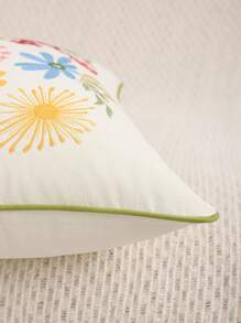 1 Vỏ gối họa tiết hoa và cỏ có thêu vải - Nhiều màu - Xem 9