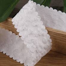 Curly Plum Blossom Jacquard Ribbon, DIY Bow Hair Accessories, Clothing Collar, Cuff Decor, Floral Gift Wrapping Ribbon