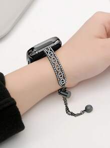 1pc Apple Watch Band , Hot New Elegant Female Gold Rose Gold Silver Black Luxurious Shiny Crystal Diamond Inlaid With Crystal Diamond Apple Watch All Crystal Diamond Adjustable Bracelet, Compatible With Se, S10/9/8/7/6/5/4/3 Series, Suitable For Boyfriend/Girlfriend Dates And Gifts, Apple Watch Smartwatch 40mm/41mm/42mm, Watch Accessories