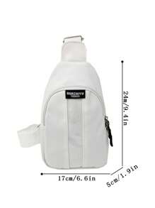 Canvas Sport Chest Bag Waist Bag Phone Bag Student Gift Bag - White - View 7