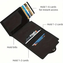 Portafoglio in fibra di carbonio, porta carte di credito, porta monete, portafoglio uomo RFID, in metallo sottile e minimale, piccolo portafogli nero, portafoglio in metallo