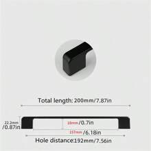 2pcs modern minimalist American style extended aluminum alloy surface painted black handle cabinet, wardrobe, shoe cabinet, bedside cabinet, storage cabinet, wine cabinet, drawer cabinet, door handle, furniture hardware accessories